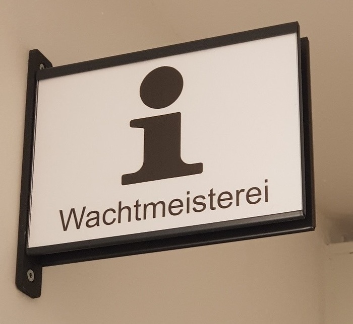 Informationshinweis zur Wachtmeisterei